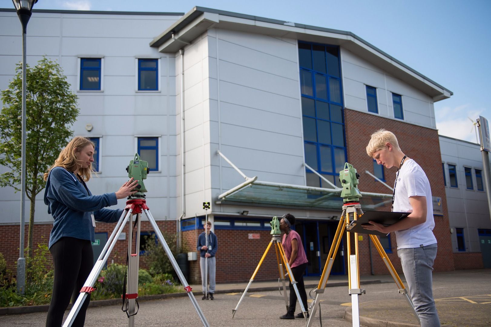 Student Surveying Onsite 